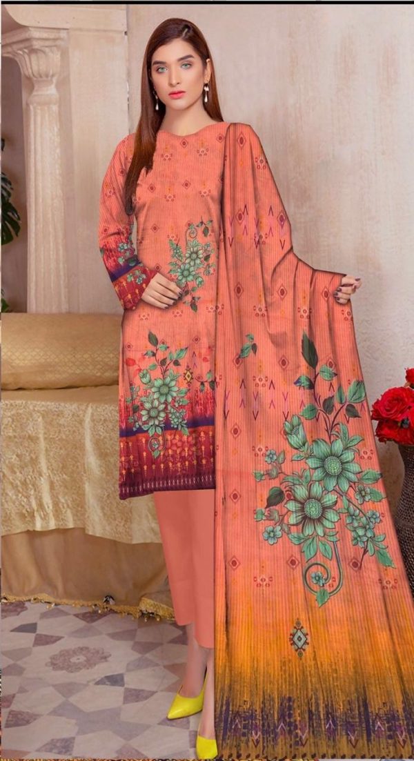 Sunset Bloom - Unstitched 3-Piece Lawn Suit