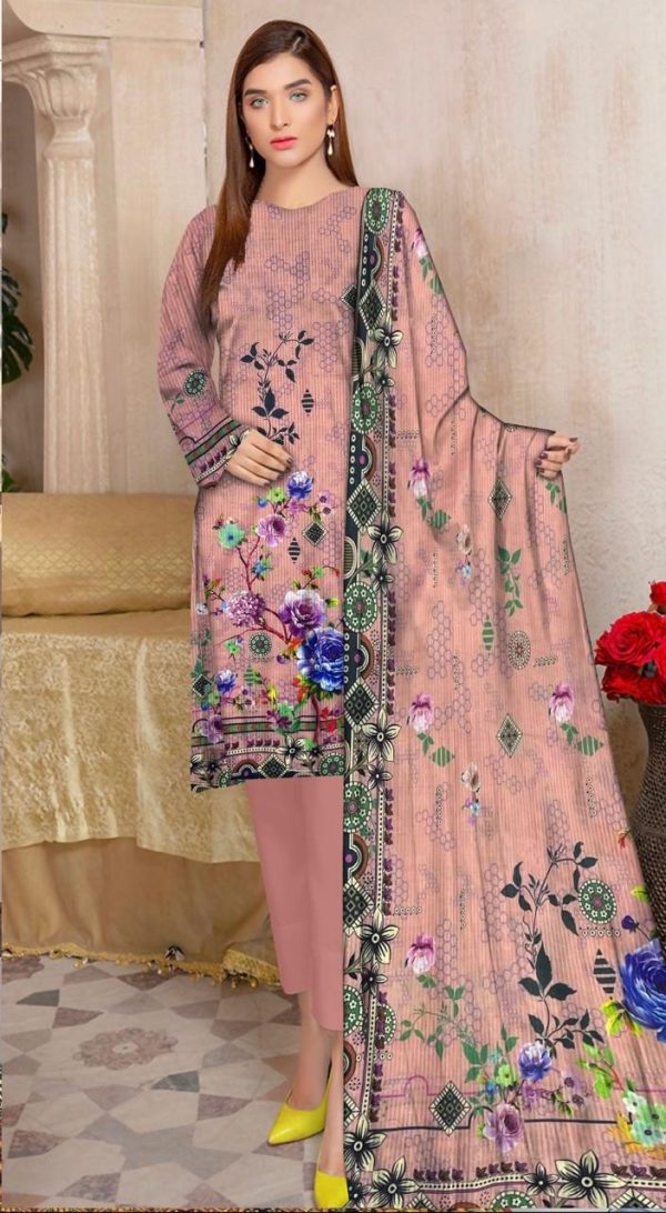 Blossom Dusk - Unstitched 3-Piece Lawn Ensemble