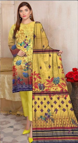 Golden Garden - Unstitched 3-Piece Lawn Suit