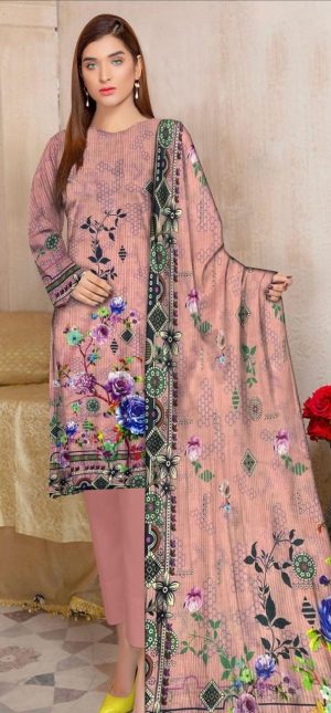 Blush Garden - Unstitched 3-Piece Digital Printed Lawn Suit